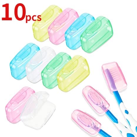 10 V-TOP Capas protetoras para escovas de dentes plásticas portáteis, adequadas para casa e exterior