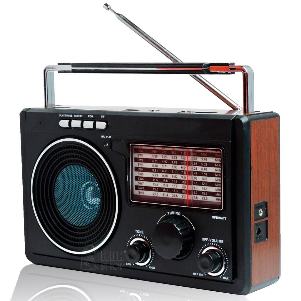 Rádio AM/FM/SW1-9 Com 11 Bandas Entrada Pendrive Cartão de Memória PGX-609