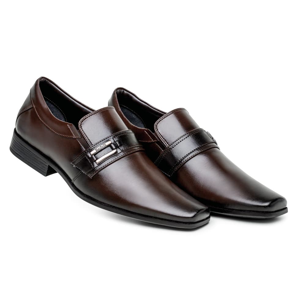 Sapato masculino social couro solado de borracha em gel antiderrapante acabamento fino envio rapido