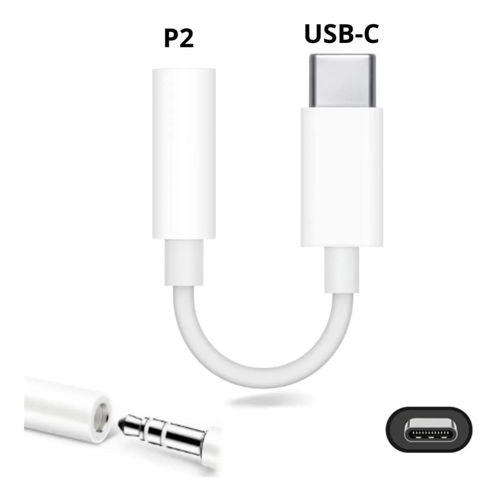 Cabo Adaptador Tipo C Usb-c Para Fone Ouvido P2 P3 3.5mm