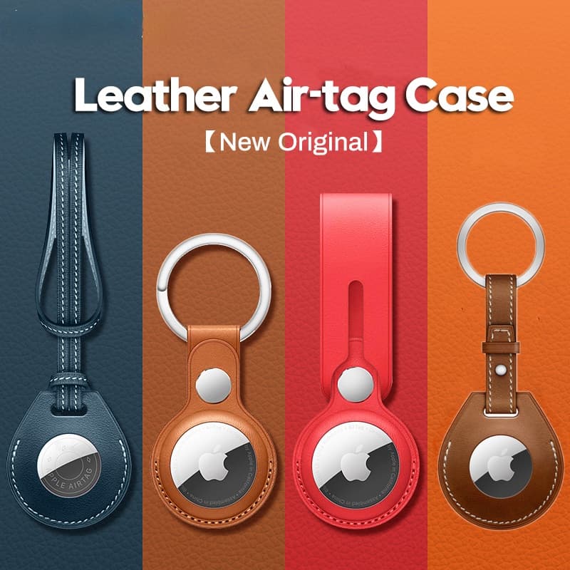 Apple AirTag PU Couro Pendurar Chaveiro Bagagem Air Tag Wrap Bag Charm Loop Capa