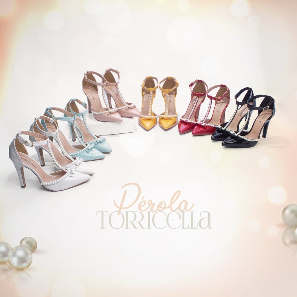 Scarpin Pérola Salto Alto Sapato Feminino Bico Fino Verniz Salto De Noiva Torricella Promoção