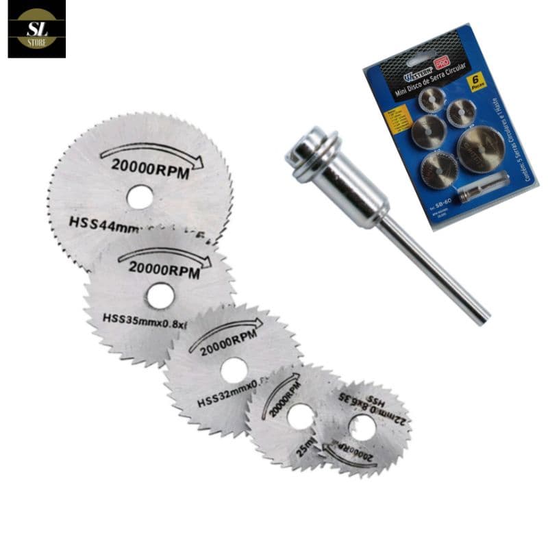 Kit Mini Disco De Serra Profissional Circular Micro Retífica 6 Peças Barato