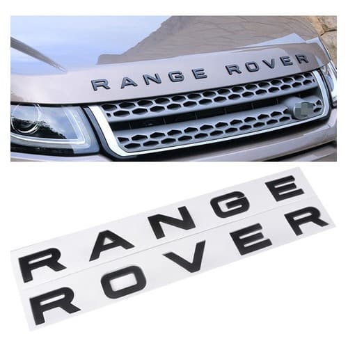 Emblema Adesivo Range Rover Logo Preto Brilhante Evoque Frente Ou Traseira
