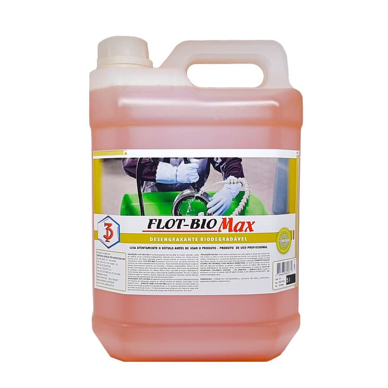 Flot-bio Max 3 Poderes 5lts - Desengraxante Biodegradável Para Peças Em Geral