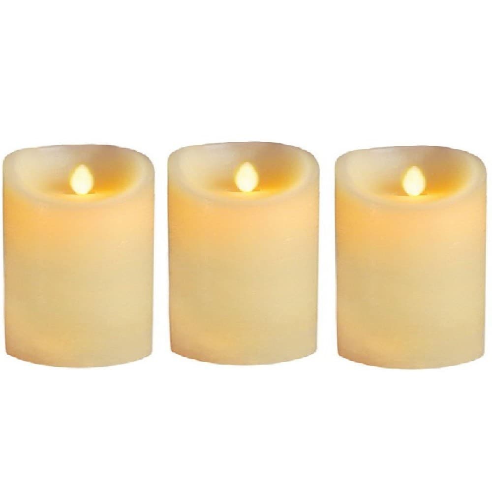 Kit 3 Vela com Luz Led Enfeite Eletrônica Decoração c/ Baterias Brinde