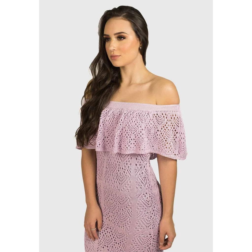 Vestido Midi Modelo Tomara que caia em Tricot