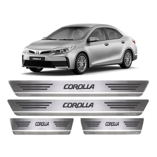 Kit Soleira Protetor Porta Aço Inox Escovado Toyota Corolla 2018 2019