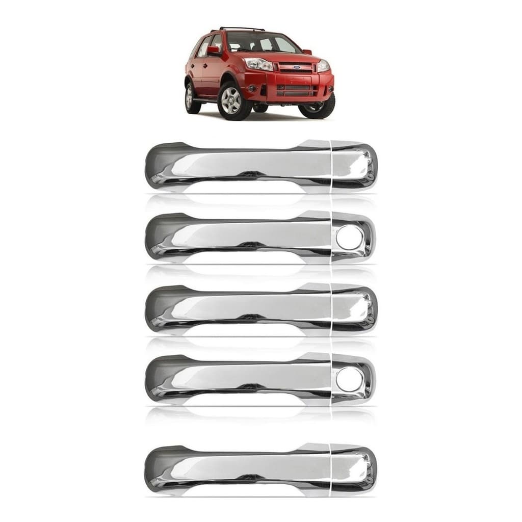 Kit Aplique Cromado Capa Maçanetas + Traseira Ecosport 2003