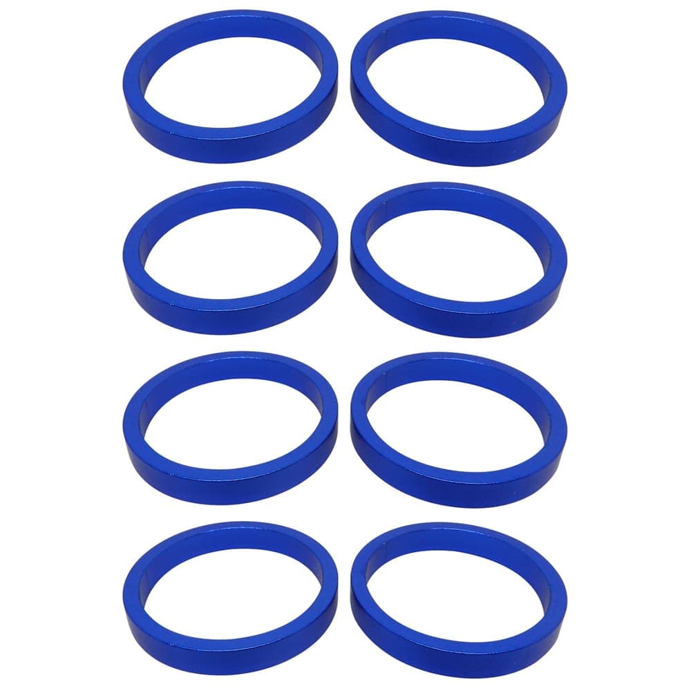 Kit 8 Espaçador Calypso de 5mm para Garfo Ahead em Alumínio Azul