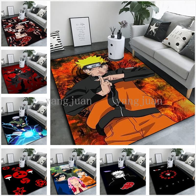 Naruto Cartoon Anime tapete sala de estar sofá mesa de café tapete naruto Sasuke quarto tapete de cabeceira tapete de po