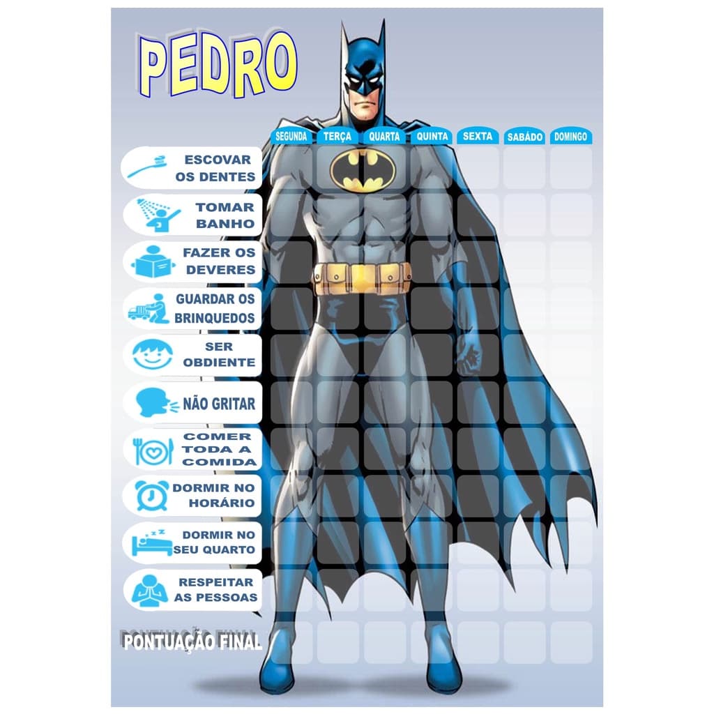 Quadro Incentivo Personalizado BATMAN
