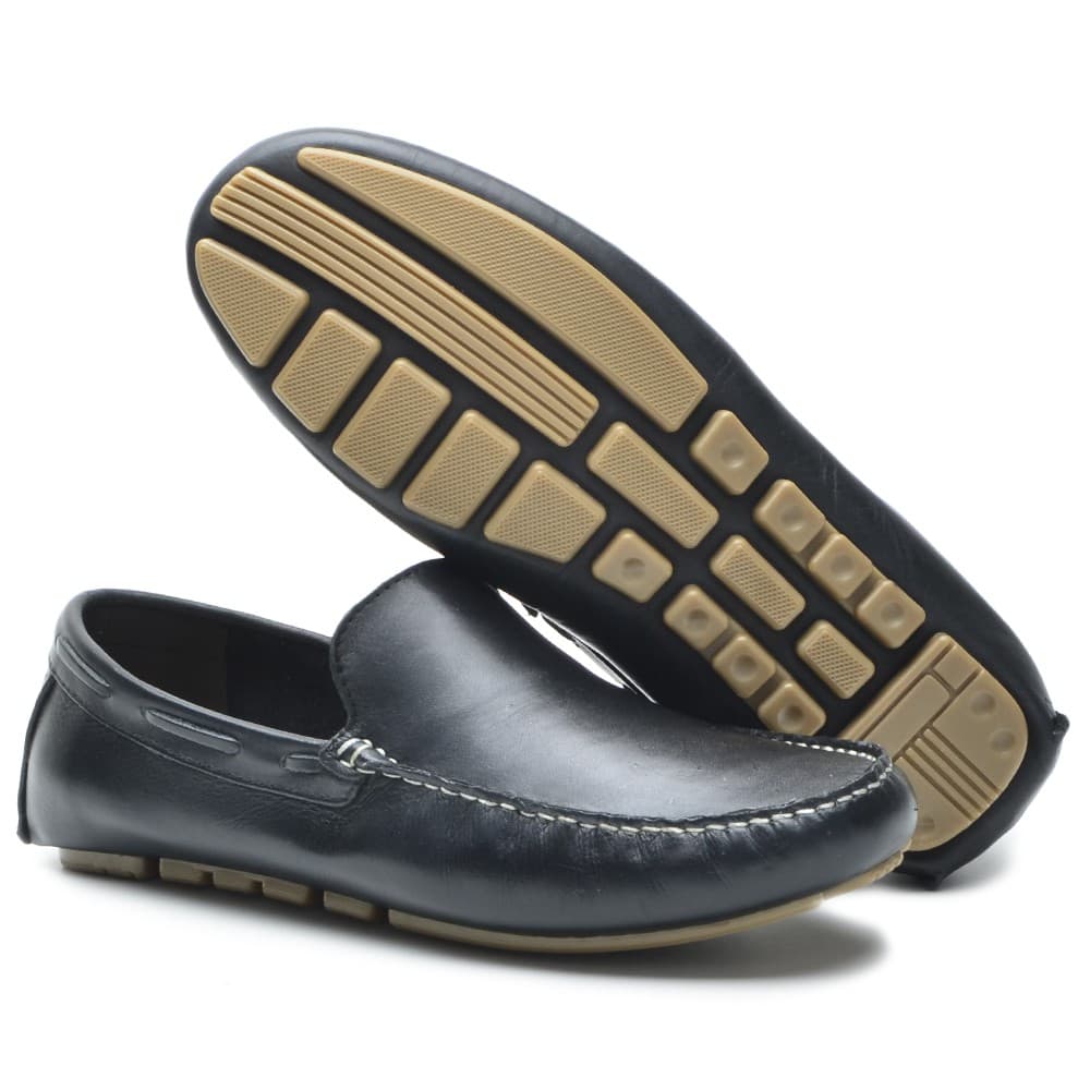 Mocassim Driver em Couro Cla-Cle Preto