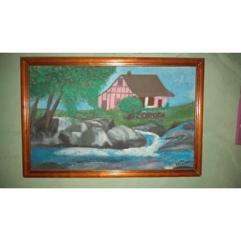 Quadro decorativo para sala com Casinha no Campo