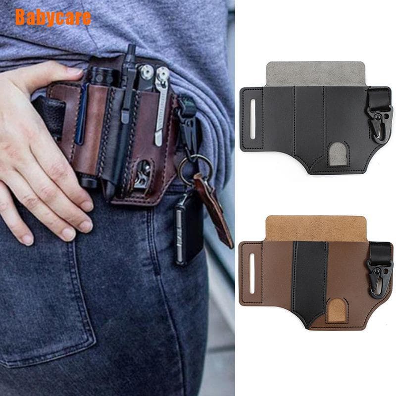 Babycare Pu Leather Multitool Edc Pocket Porta-Chaves Lanterna De Bolso Ferramentas Para O Exterior