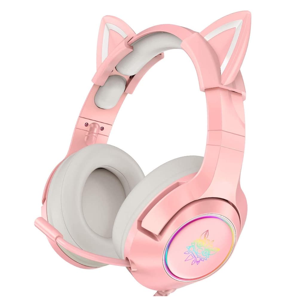 Headset Gamer Profissional Onikuma K9 Com Orelhas Rosa