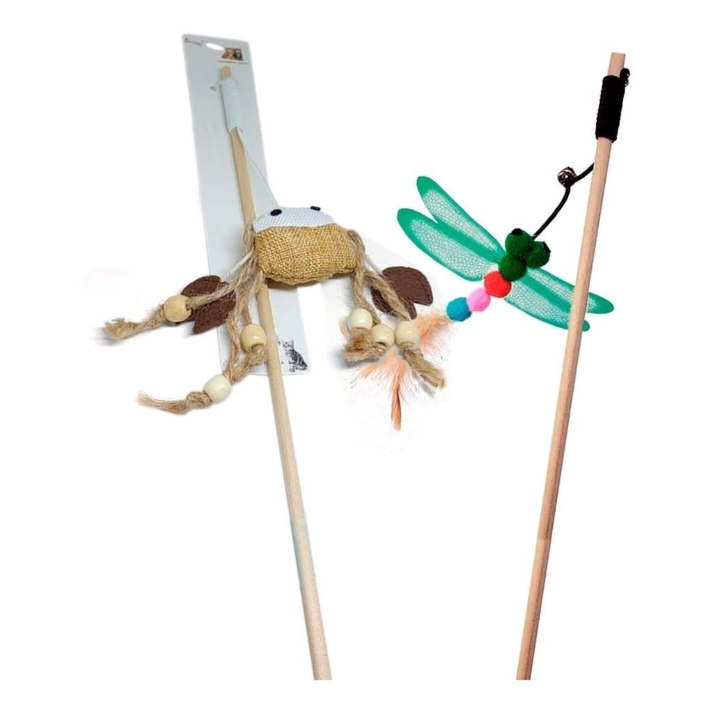 Brinquedos Para Gatos kit Varinha Interativa Inseto Caranguejo