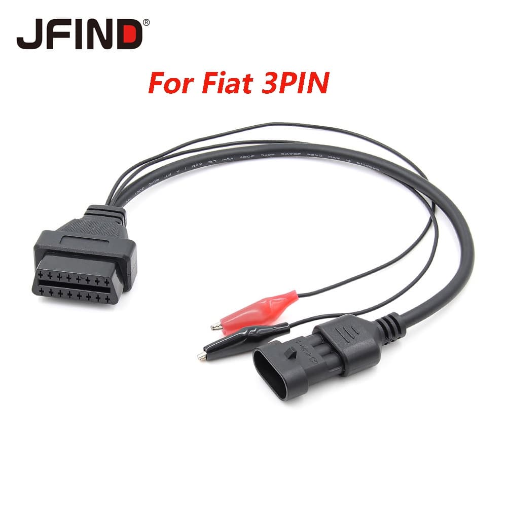 Para Cabo Conector Fiat De 3 Pinos A 16 OBD Alfa/Lancia 3Pin 16Pin ELM327 OBD2 Ferramenta De Diagnóstico Leitor De Código De Scanner Carro