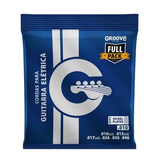 Encordoamento de Guitarra 010 Fullpack Groove Gfp2 C/3 Cordas Extras.