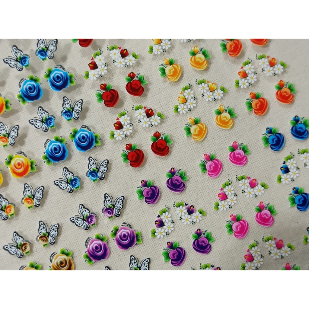 300 Adesivos de Unhas Decoradas 3d  (30 cartelas com 10 adesivos (05 pares)