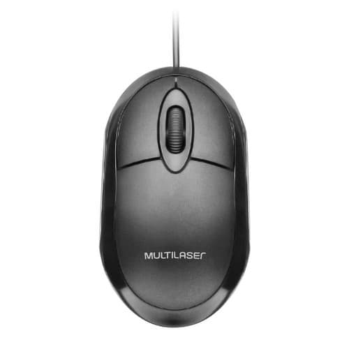 Mouse com Fio Classic Box Óptico Full Black USB MO300 Multilaser