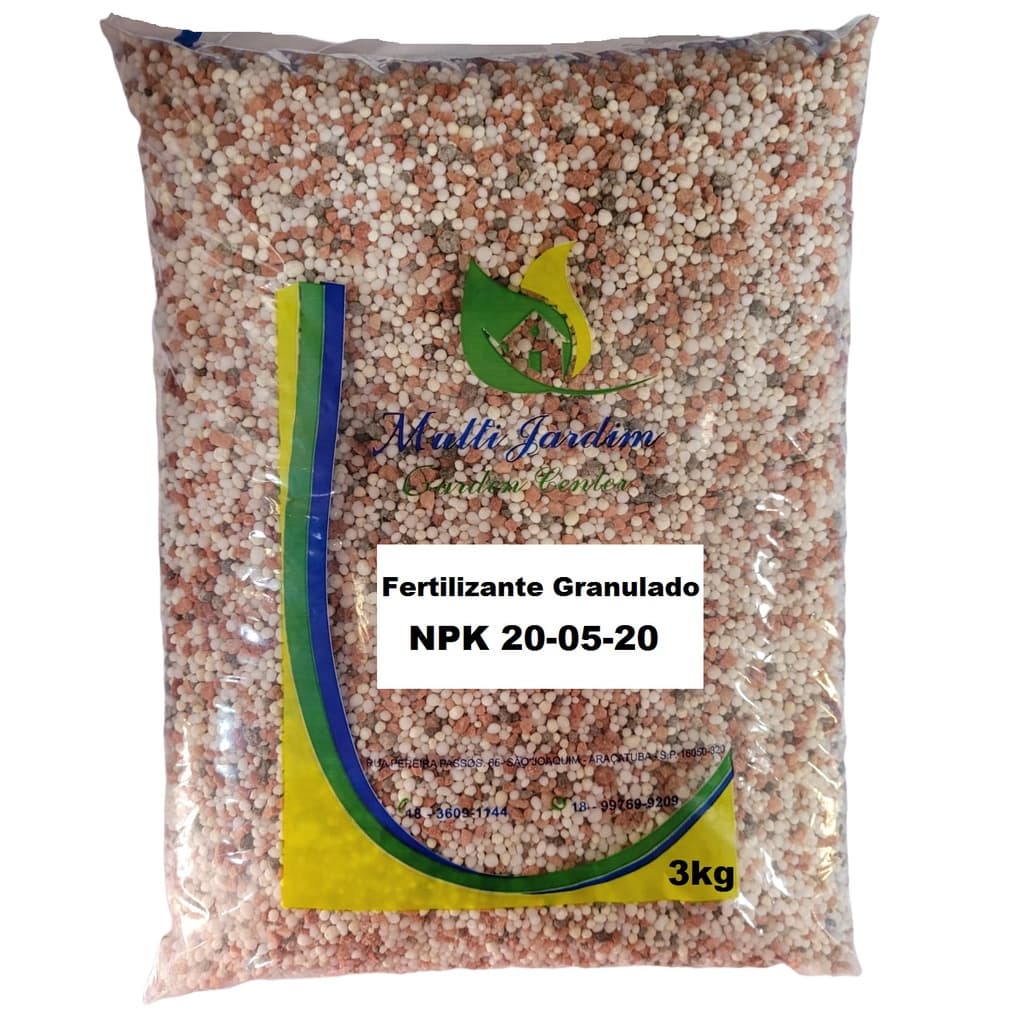 3kg NPK 20-05-20 Adubo Fertilizante 20-5-20 Flores, Jardim, Hortaliças, Rosa Deserto, Orquídeas...