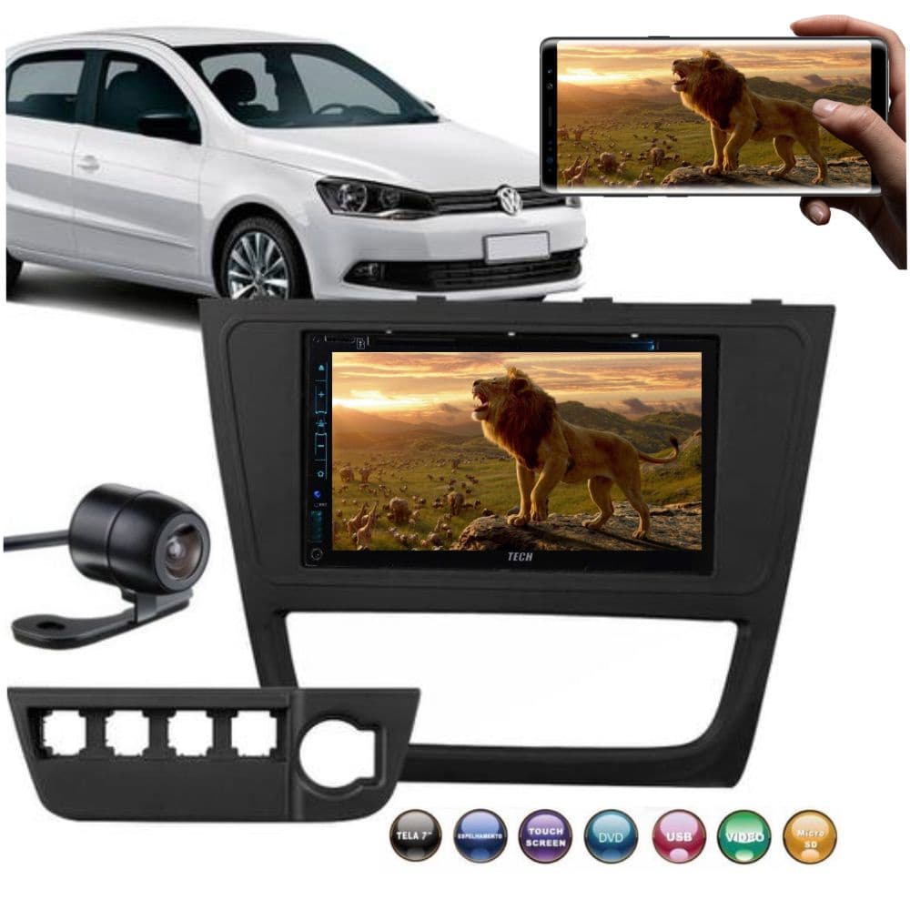 Kit Central Multimidia Dvd Gol Voyage G6 + Moldura + Brinde