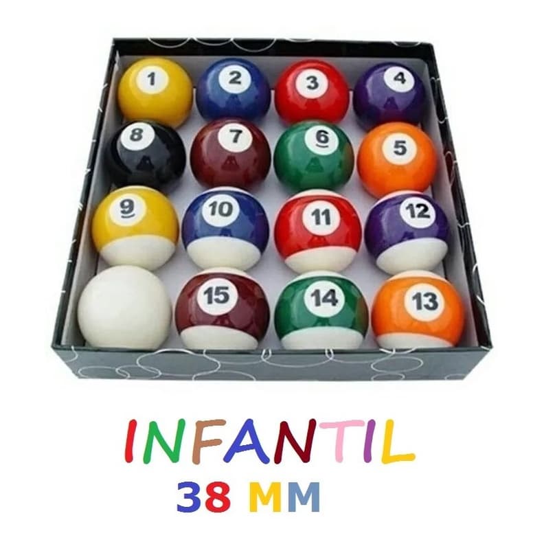 Bola Numerada C/ Faixa 38mm Bilhar Snooker/ Sinuca/ Pebolim