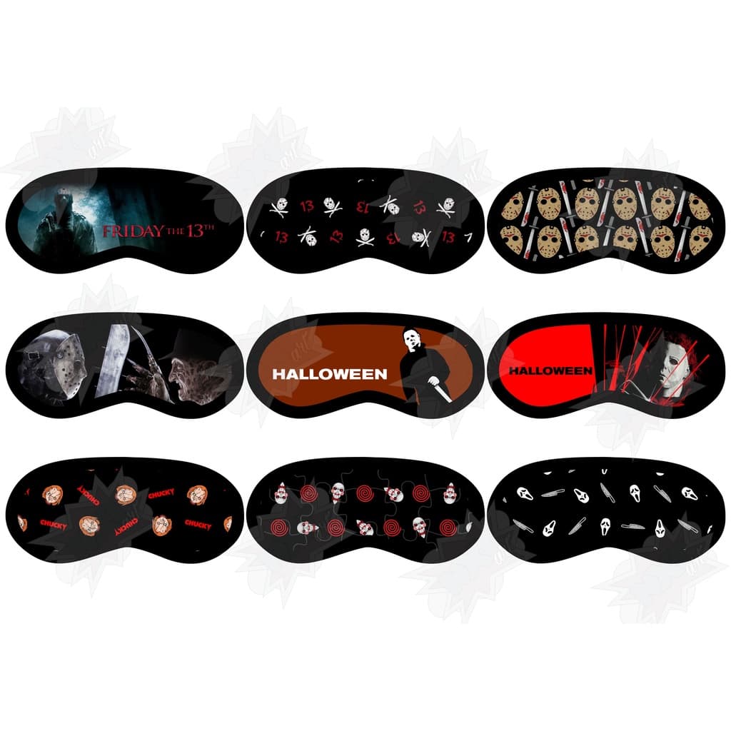 Máscaras de olho de dormir/tapa olho Terror / Horror / Filme / Sexta-feira 13 / Jason / Chucky / Ghostface / Pânico