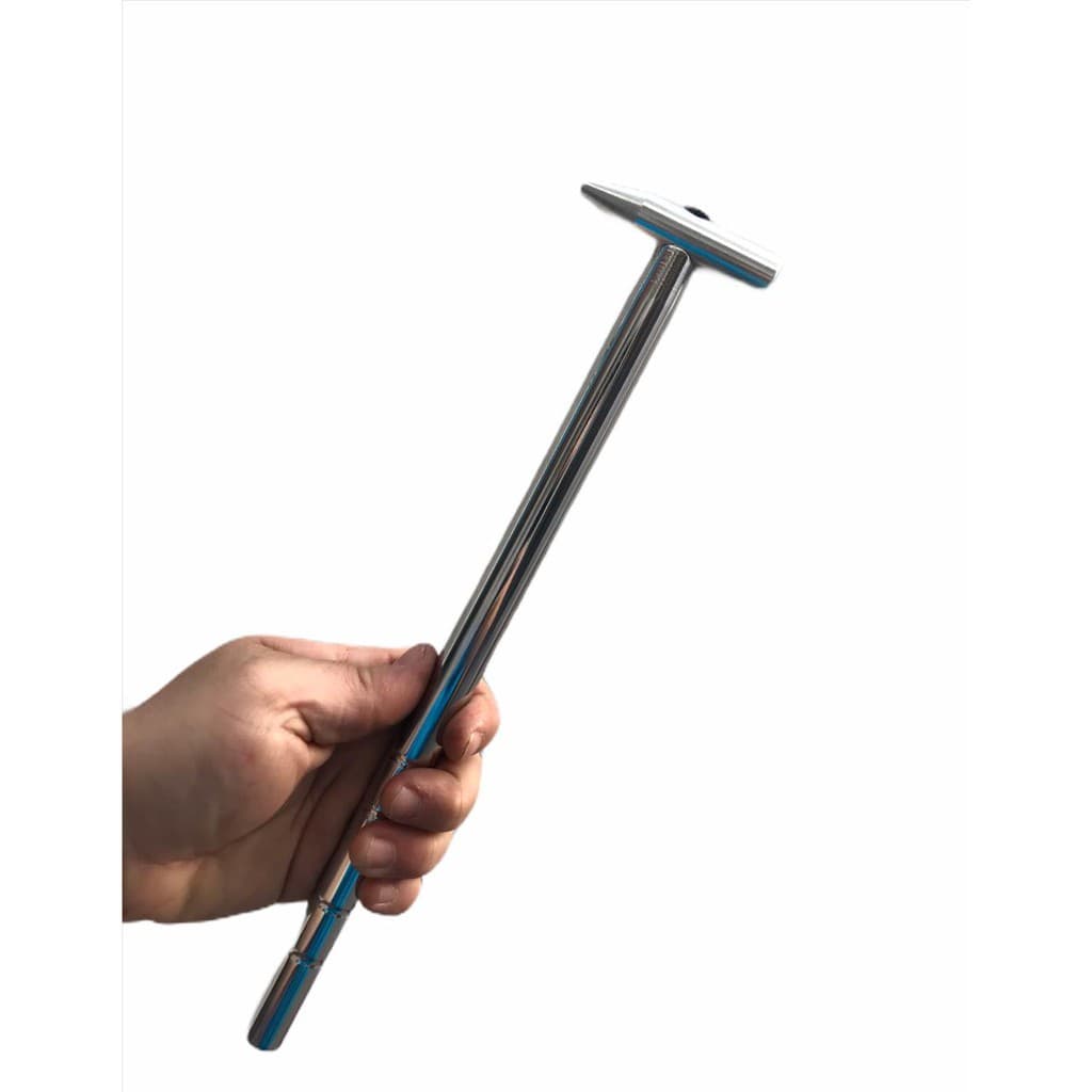 Martelo p/ Martelinho de Ouro/ Desamassar latarias - Martelo Cabo Longo Metal - Ponta Aço Roliço 80g