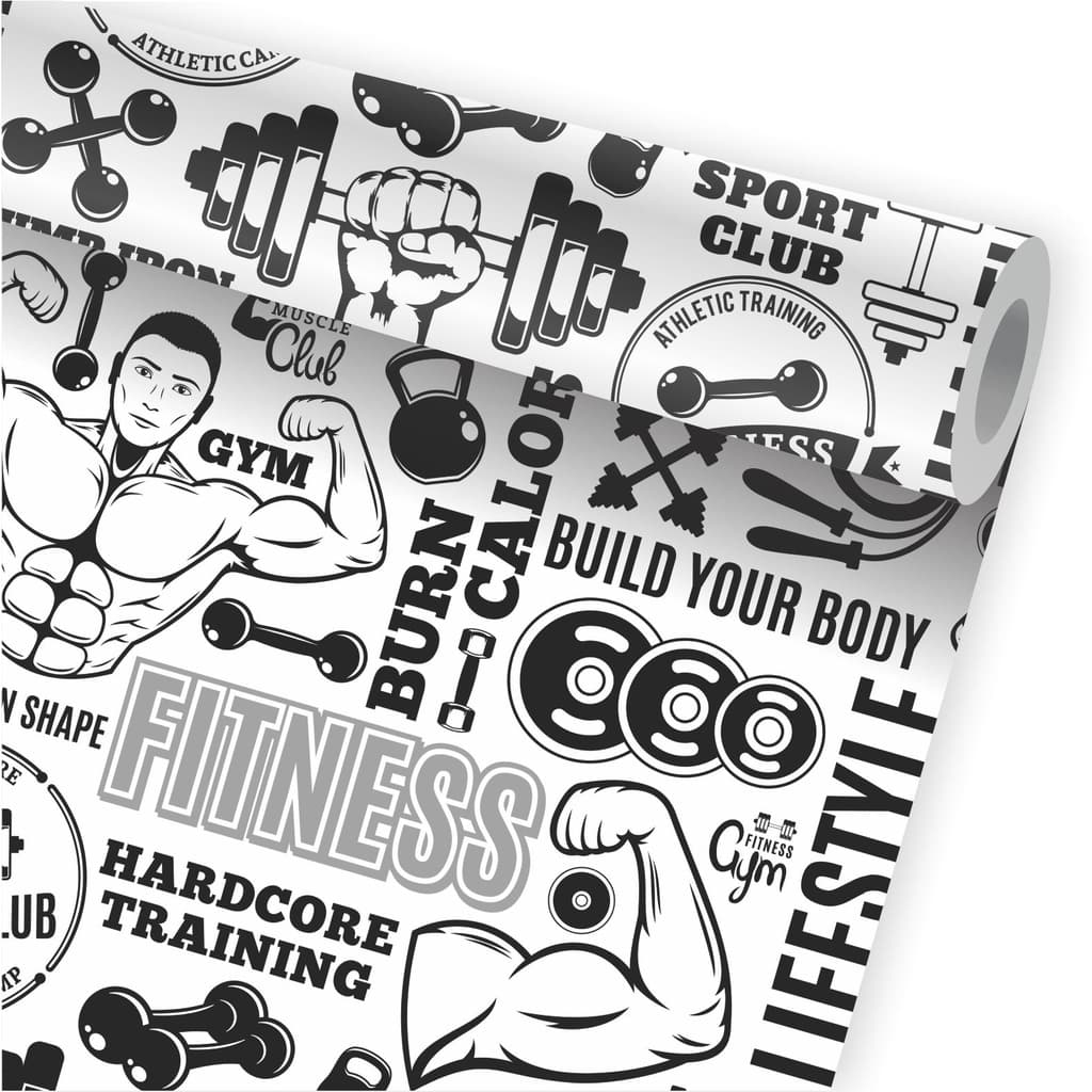 Papel De Parede Academia Musculação Gym Exercício Fit A559