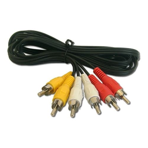 Cabo Audio E Video  3+3 Rca Video Composto E Audio 2mt
