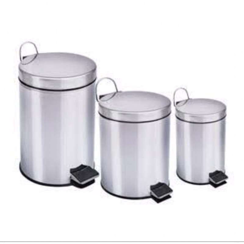 Lixeira Aço Inox Brilhante c/pedal e cesto removível Black Friday Promoção