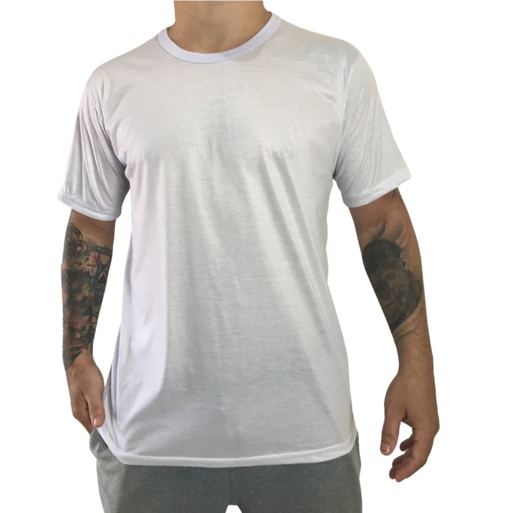 Camiseta Branca Lisa Basica 100% Poliester  Sublimação Silk Promoção