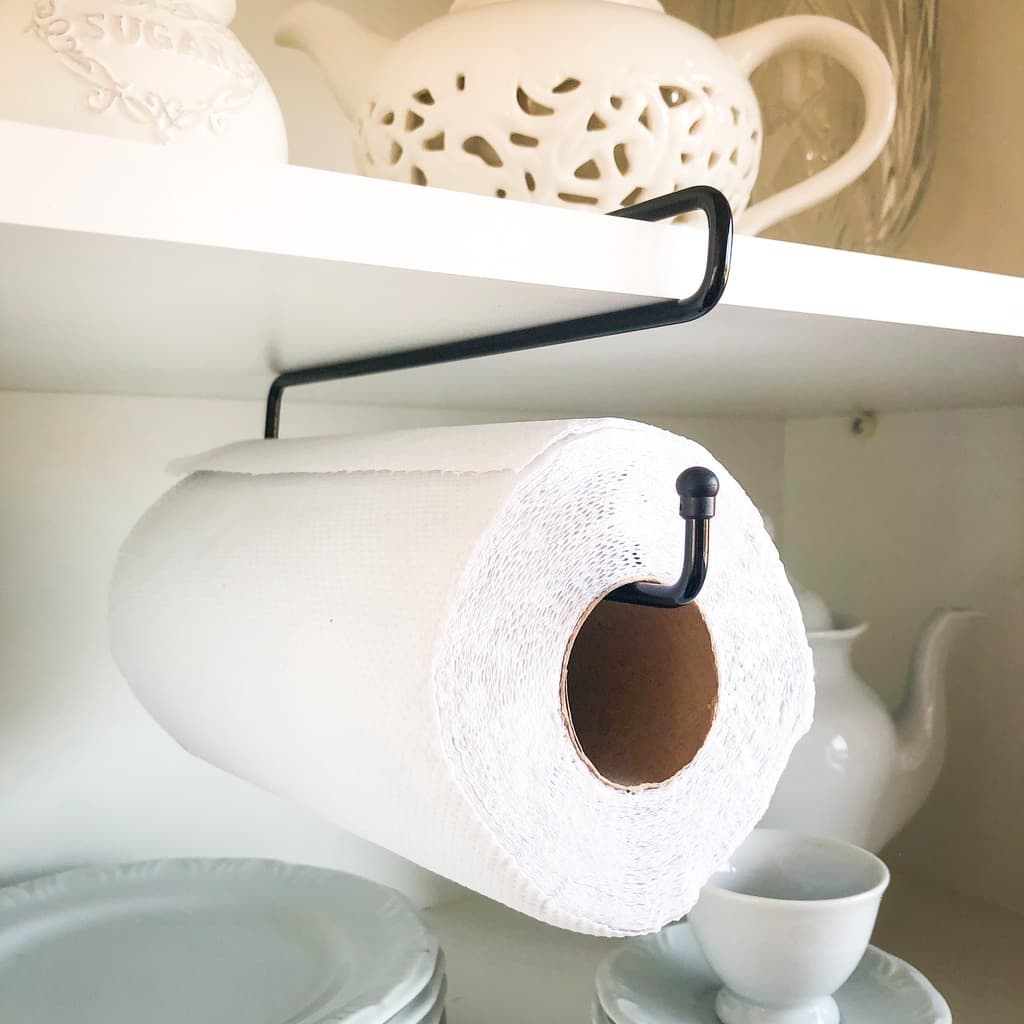Suporte Porta Papel Toalha Suspenso Aramado Cozinha Organizador Armário Prateleira Aço Resistente
