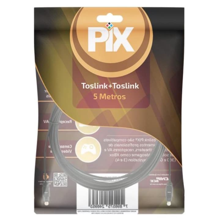 Cabo Óptico Digital Toslink Profissional 5m 018-9005