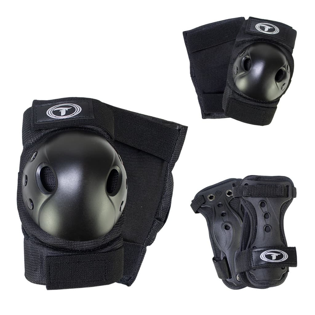 Kit Completo de Proteção Traxart Preto para Patins Skate e Esportes SSE-613 Profissional