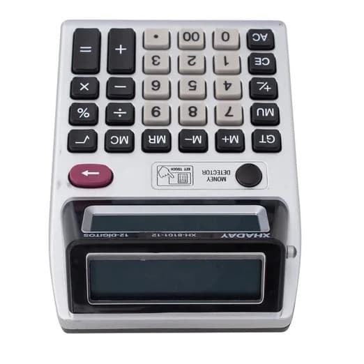Calculadora Eletrônica Duplo Visor +luz Teste De Nota Falsa