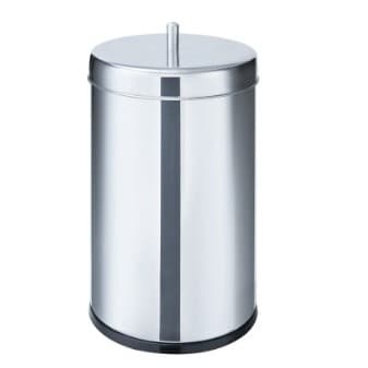 Lixeira de inox 9,1 litros com tampa e puxador em pino