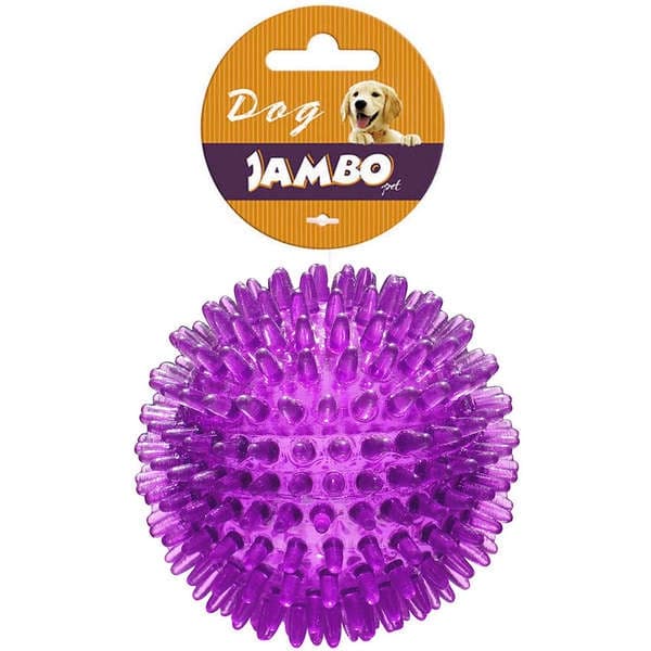 Brinquedo para cães  Jambo Bola TPR Espinho com Som Lilás G