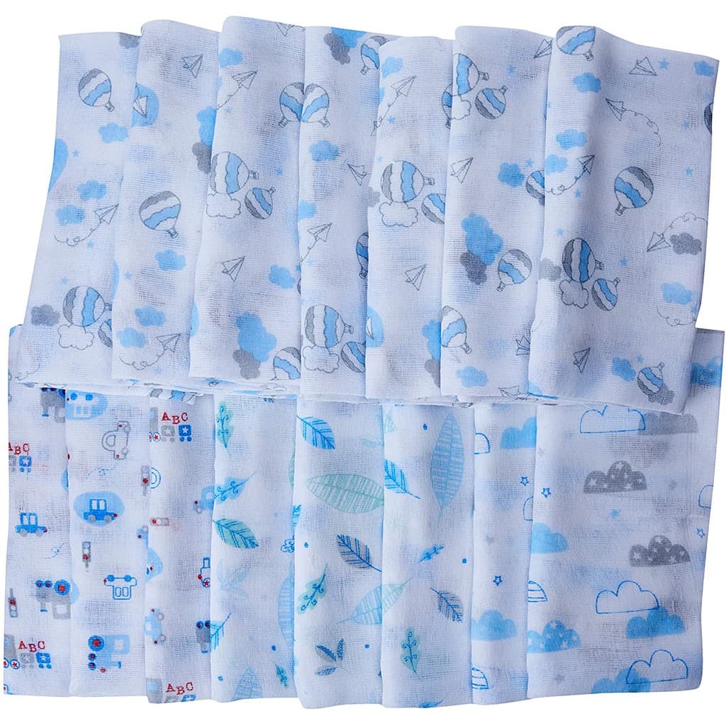 Fralda De Pano Bebê Estampado 65x65  05 unidades 100% Algodão tecido macio e absorvente