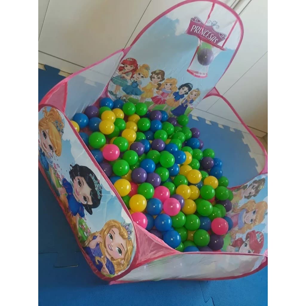 piscina de bolinha menina princesa + 100 bolinhas