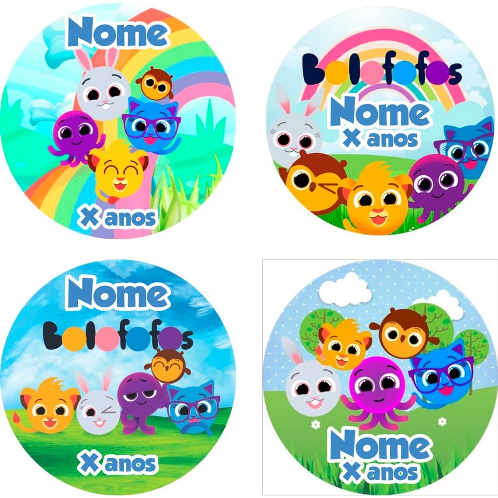 Adesivos Papel Fotográfico 4cm x 4cm Bolofofos Personalizado