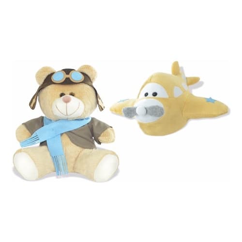 Kit Urso Ursinho Para Nicho 25cm C/ Avião