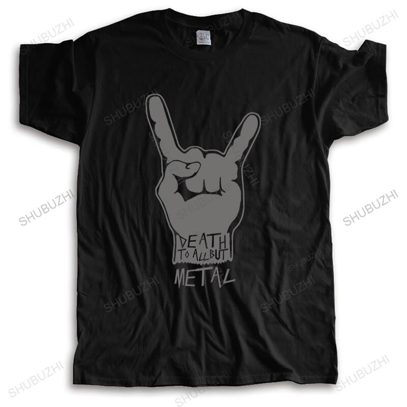 METAL Lives Forever Camiseta HEAVY HARD ROCK THRASH DEVIL HORNS SABBATH Verão Masculina Moda casual Legal tops