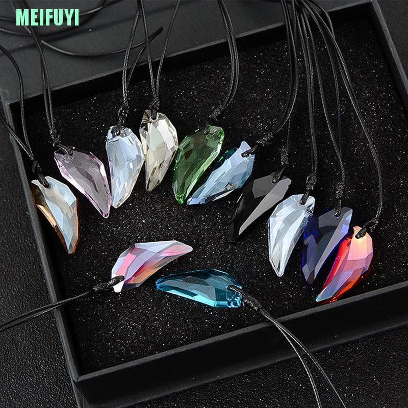 (Meifuyi) Colar Feminino De Cristal Com Pingente De Pedra Natural De Lobo Para Masculino / Mulheres