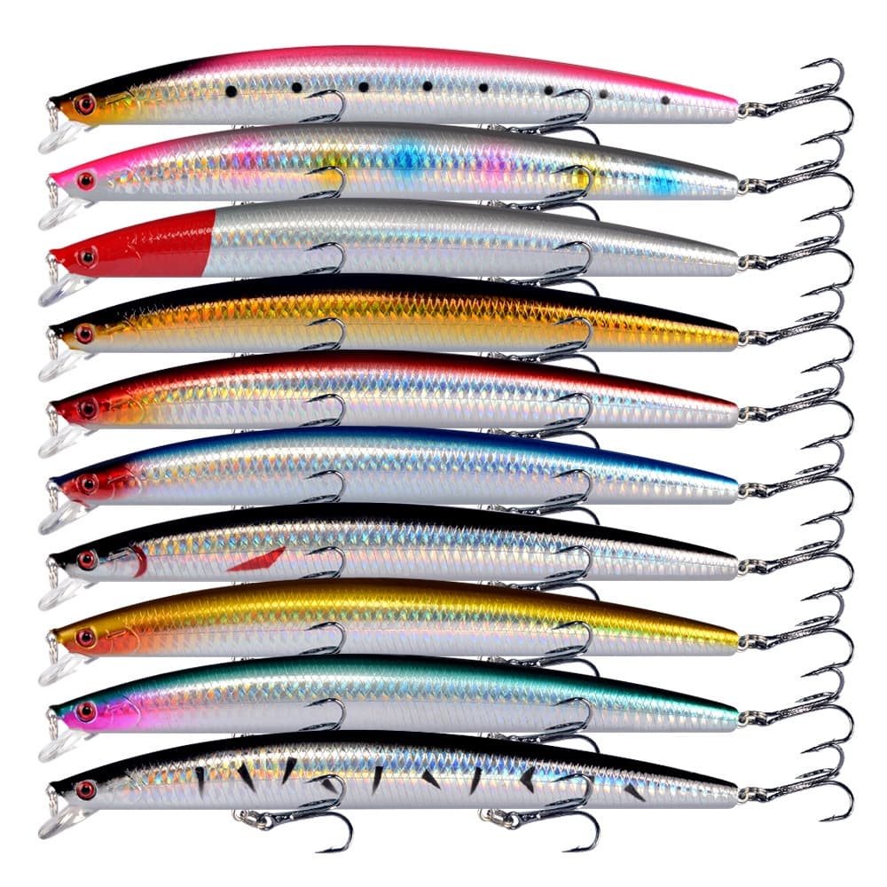 Kit 10 Iscas Artificiais De Isca De Marinho Grande Artificial 18cm 24g