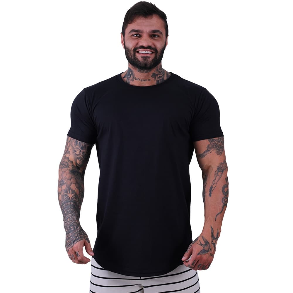 Camiseta Longline MXD Conceito Catálogo de Cores Lisas Casual Sem Estampa