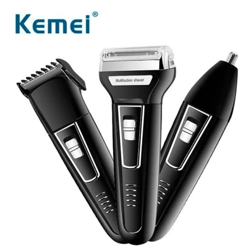 Maquina De Barbear Cortar Cabelo e Depilador Masculino Kemei