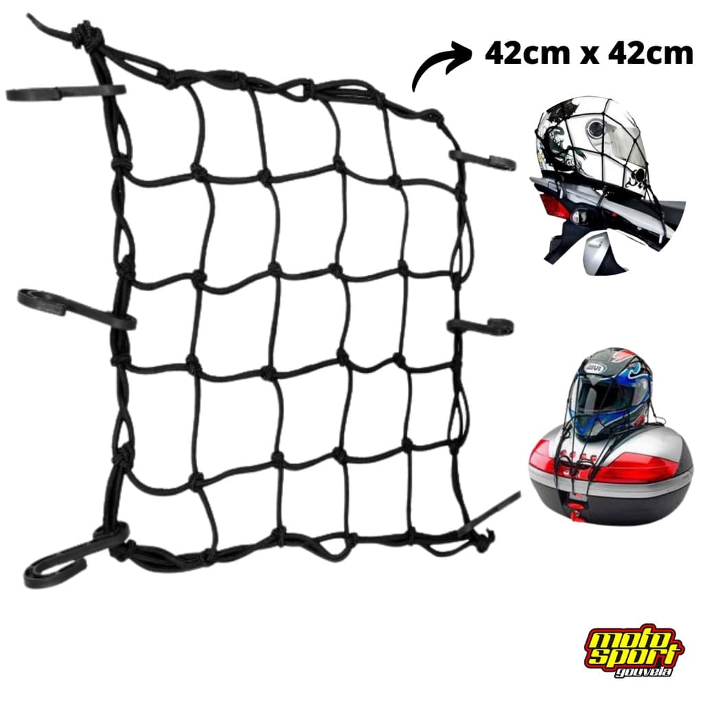 Rede Elástica Moto Redinha Aranha Para Capacete Bagageiro Mala 42cm x 42cm